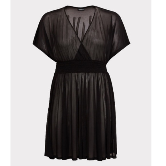 NWT TORRID BLACK MESH DRESS SWIM COVER UP - Picture 4 of 4